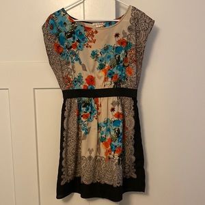 Bohemian cap sleeve dress